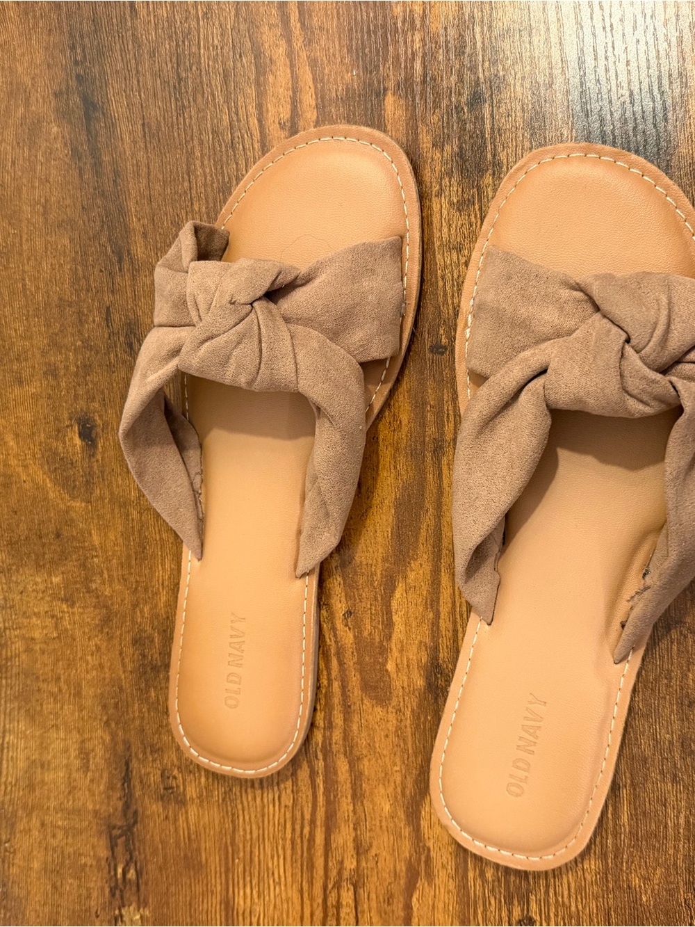 Old Navy Brown Knotted Slide Sandals for Women